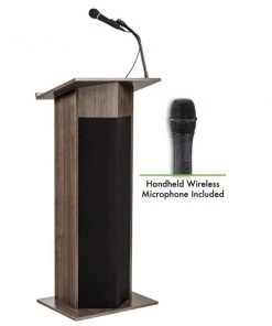 Oklahoma Sound Power Plus Lectern with Wireless Handheld Mic, Ribbonwood