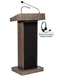 Oklahoma Sound Orator Lectern with Wireless Headset Mic, Ribbonwood