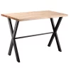 National Public Seating NPS Collaborator Table, 30" x 72", Rectangle, 42" Height w/ Crossbeam, Butcherblock top