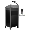 Oklahoma Sound Greystone Lectern with Sound and Wireless Handheld Mic