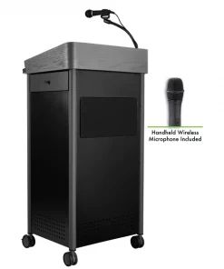 Oklahoma Sound Greystone Lectern with Sound and Wireless Handheld Mic