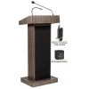 Oklahoma Sound Orator Lectern and Rechargeable Battery Wireless Tie Clip/Lavalier Mic, Ribbonwood