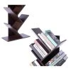 Basicwise Wooden 9-Shelf Tree Magazine CD Storage Bookcase, Brown