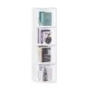 Basicwise Wall Corner 4 Tier Shelves Bookcase, White