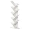 Basicwise Wooden 9-Shelf Tree Magazine CD Storage Bookcase, White