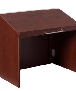 Basicwise Foldable Tabletop Portable Podium, for Church, School, Office, or Home, Cherry
