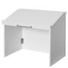 Basicwise Foldable Tabletop Portable Podium, for Church, School, Office, or Home, White