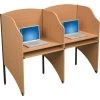 Mooreco Deluxe Add-A-Carrel, 32-3/4"x24-1/2"x48", Teak