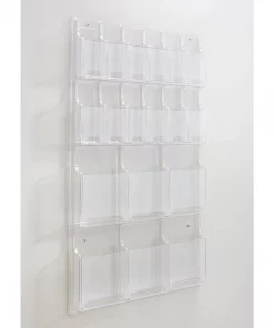 Safco Display Rack, 6 Magazine/12 Pamphlet Pockets, 30"x2"x45", CL