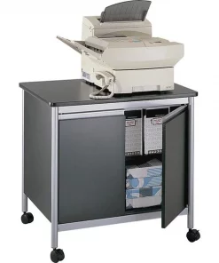 Safco Machine Stand, w/ Top Shelf, 32"x24-1/2"x30-1/4", Black