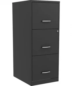 Lorell File Cabinet, F/F/F, 3-DR, 14-1/4x18"x35-1/2", Black