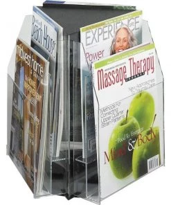 Safco Triangle Tabletop Display, f/ 9"W Magazines, 15"x15"x14", CL