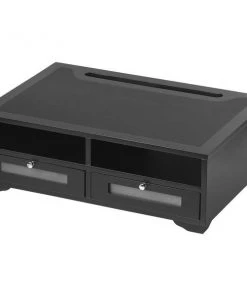 Victor Wood Printer Stand, 2 Drawer, 21-4/5"x15-1/4"x8", Midnight BK