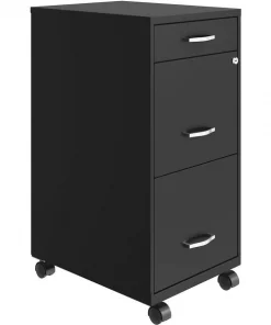 Lorell File Organizer, 3-Drawer, B/F/F, 14-1/4"x18"x26-1/2", Black