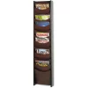 Safco Literature Display Rack, 12-Pockets, 11"x3-3/4"x48", Mahogany