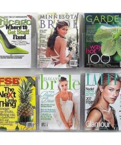 Safco Magazine Display, 6 Pockets, 28-3/4"x3"x23-1/2", Clear