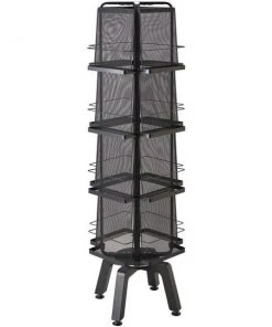 Safco Magazine Stand, Mesh, 16 Pockets, 18"x18"x58", Black