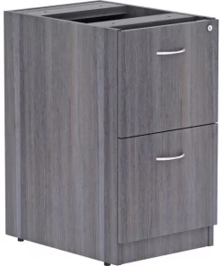 Lorell Pedestal, F/F, Unfin Top, 16"x22"x28-1/4", Weathered Charcoal