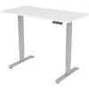Lorell Desk, Height-Adj, 48"x24"x28.9"-47.2", White/Gray,