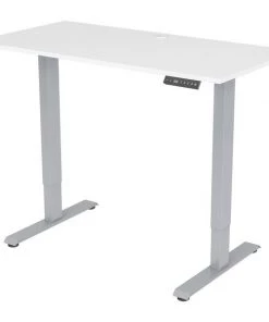 Lorell Desk, Height-Adj, 48"x24"x28.9"-47.2", White/Gray,