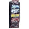 Safco Mesh Magazine Rack, 5-Pockets, 10-1/4"x3-1/2"x28-1/3", Black