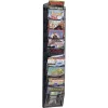 Safco Mesh Magazine Rack, 10-Pockets, 10-1/4"x3-1/2"x50-3/4", Black