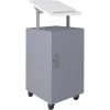 Lorell Podium, w/Locking Storage, 18"x18"x49-5/16", Silver/White