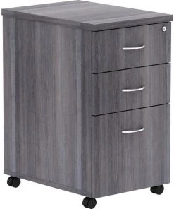 Lorell Pedestal, Mobile, B/B/F, 16"x22"x28-1/4", Weathered Charcoal