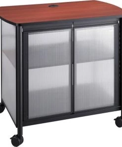 Safco Machine Stand w/Doors, 34-3/4"x25-1/2"x30-3/4", Black