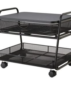 Safco Machine Stand, Under-Desk, Mobile, 21"x16"x17-1/2", Black