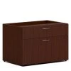 Hon Credenza, Low, Personal, 2-Drawer, 30"x20"x21", Mahogany