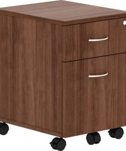 Lorell Relevance Walnut Laminate Mobile Pedestal