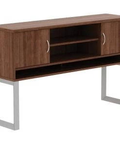 Lorell Walnut Laminate Freestanding Hutch