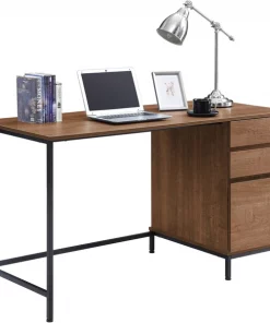 Lorell SOHO 3 Drawer Desk Finish: Walnut, Powder Coated Leg