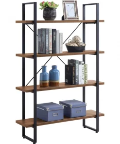 Lorell SOHO 4 Shelf Metal Frame Bookcase 29" x 11.8" x 57.5"