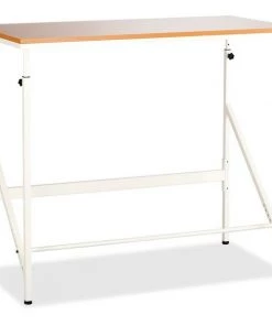 Safco Standing-Height Desk, 48"x24"x38"-50", Beech Top/WE