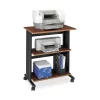 Safco Printer Stand, Mobile, 3-Level, 29-1/2"x20"x35", Black/Cherry