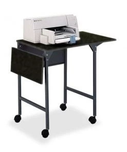 Safco Machine Stand w/Drop Leaves, 20"to36"x18"x26-3/4", Black/BK