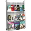 Safco Magazine Rack, Wall Mount, 9 Pocket, 31-3/4"x5"x41", Silver