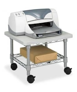 Safco Under Desk Printer/Fax Stand, 4 Casters, 19"x16"x13-1/2", Gray