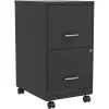 Lorell File Cabinet, F/F, Mobile, Steel, 14-1/4"x18"x26-1/2", BK