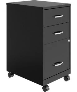 Lorell Pedestal File, B/B/F, Mobile, SOHO, 14-1/4"x18"x26-7/10", BK