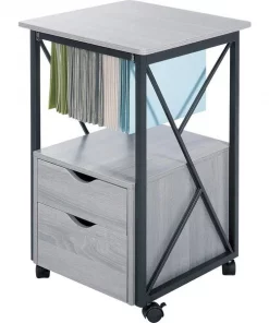 Safco Pedestal f/Storage, 2 Drawers, 17-3/4"x17-3/4"x30", Gray