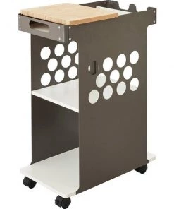 Safco Cart with Sliding Worksurface, Mobile, 14"x24"x34", White
