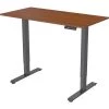 Lorell Desk, Height-Adj, 48"x24"x28.9"-47.2", Walnut/Black