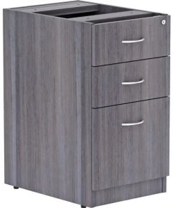 Lorell Pedestal, B/B/F, Unfin Top, 16"x22"x28-1/4", Weathered Charcoal