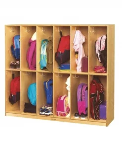 Childcraft Coat Locker, 12 Sections, 53-3/4 x 13-3/4 x 48 Inches