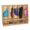Childcraft Toddler Bench Coat Locker, 5 Sections, 53-3/4 x 13-3/4 x 36 Inches
