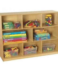 Childcraft Mobile Storage Unit, 8 Compartments, 47-3/4 x 14-1/4 x 36 Inches