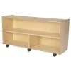 Childcraft Mobile Storage Unit with Locking Casters, 3 Compartment, 47-3/4 x 14-1/4 x 24 Inches